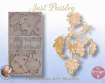 JUST PAISLEY - NEW! Silicone Mold - Redesign with Prima Furniture and Decor  Mold - Silicone Mould - Just Paisley 5" x 10"