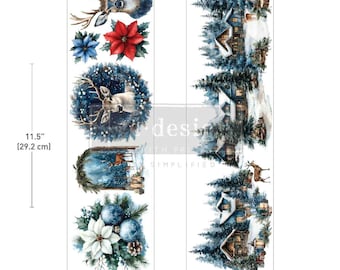Luxe Transfers® – Blue Ridge Winter – Redesign with Prima - 2 sheets - 3.5" x 11.5"