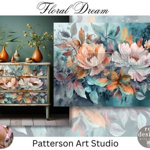RÊVE FLORAL - Nouveau ! - Redesign avec la fibre de découpage Prima A1 - Papier de décoration fine art - Rêve floral 60 x 33,1 cm