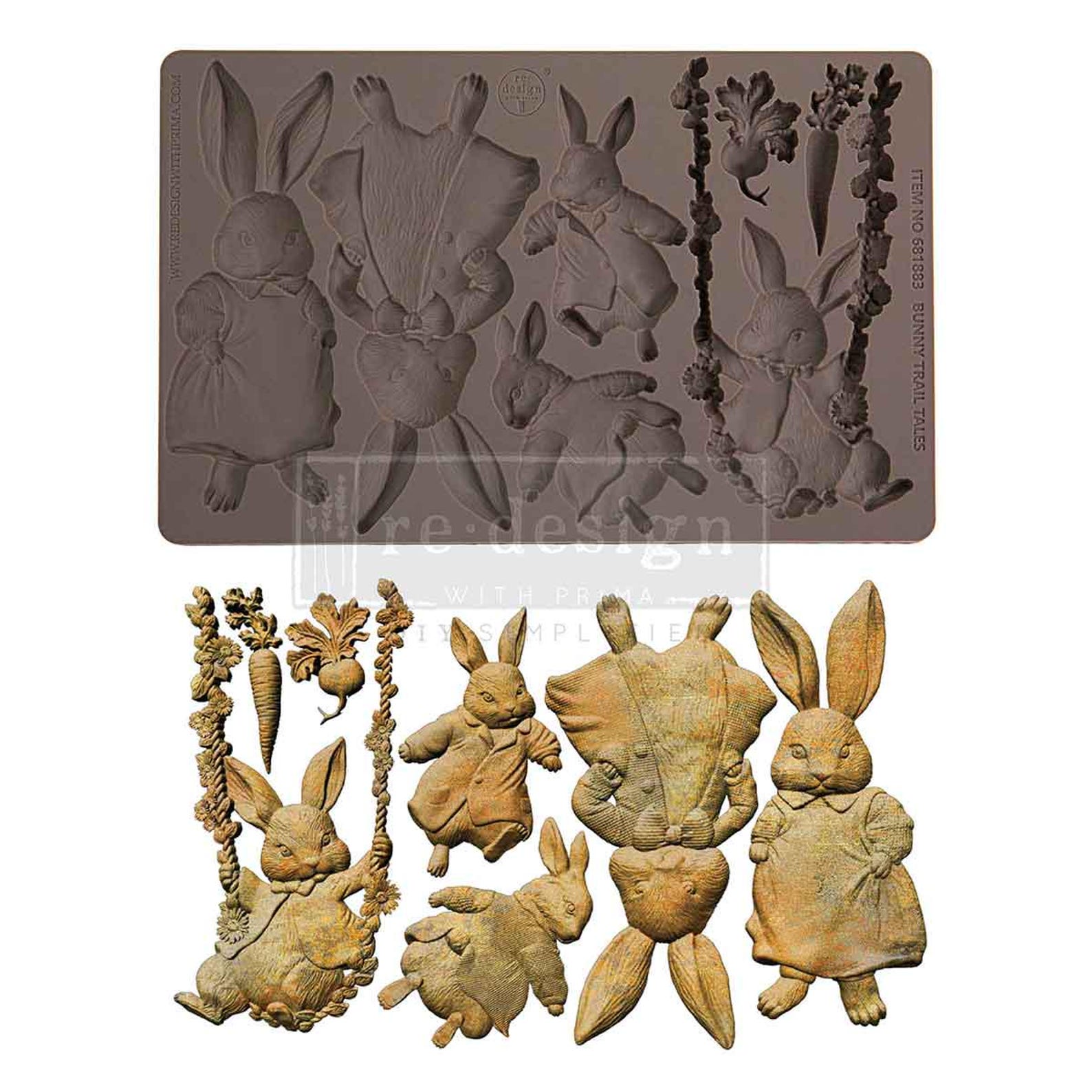 Running Rabbit Mould BUNNY TRAIL TALES - New! Silicone Spring Rabbit Storybook Mould by ...