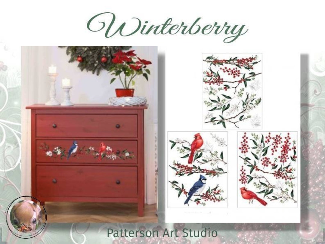 New WINTERBERRY Redesign With Prima Rub on Mid Sized Transfer for