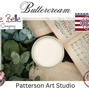 Crème au beurre - peinture minérale craie - Dixie Belle Paint Company - fabriquée aux États-Unis - couleur crème au beurre - peinture décorative pour meubles de couleur crème douce