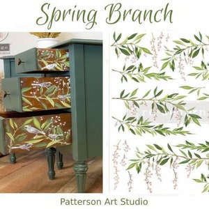 Rub on Furniture Transfer, Furniture Decal, Redesign with Prima,  Spring Branch 24&quot; x35&quot;