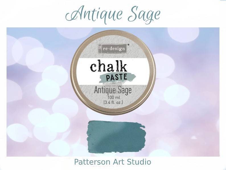 Chalk Paste ANTIQUE SAGE Re-design With Prima for Stenciling Silk