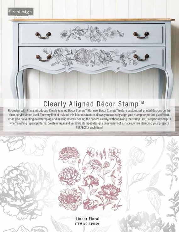 Prima redesign Clear-Cling Stamps - Linear Floral – Nordic Chic®