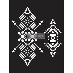 TRIBAL IMPRINT- Redesign with Prima Reusable Furniture Decor Stencil - Tribal imprint  9&quot;&quot;x 12&quot;