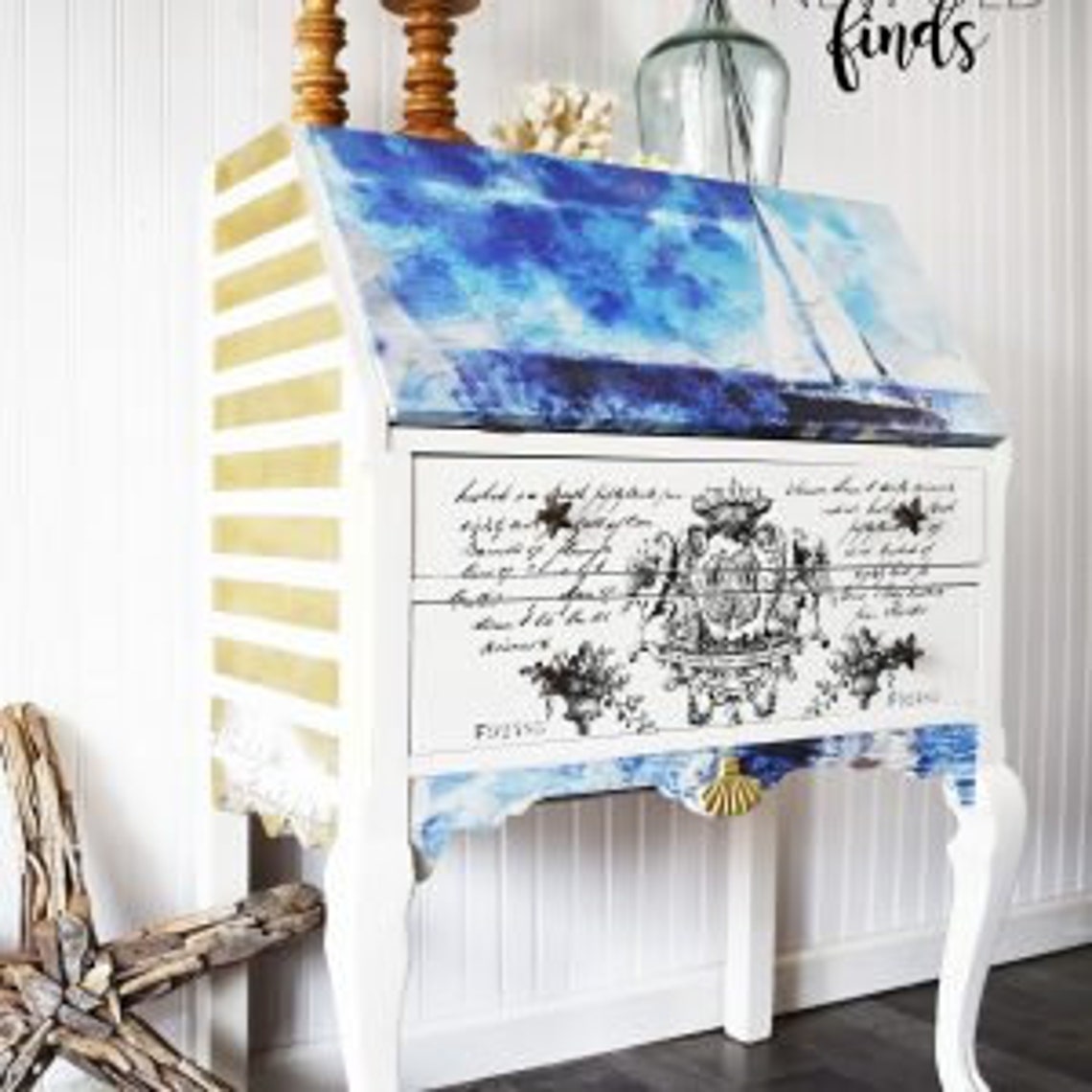 Rub on Furniture Transfer Boat Ocean Beach Furniture Decal Etsy