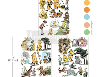 HONEYFERN HOLLOW - Redesign with Prima Rub on Mid Sized Furniture Decor Transfer - Children's Story Inspired  - Three 8.5" x 11" Sheets