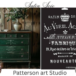 SATIN SOIE - New French Stencil by Redesign with Prima Reusable Furniture  Decor Stencil - Parisian style stencil  9&quot;x 12&quot;