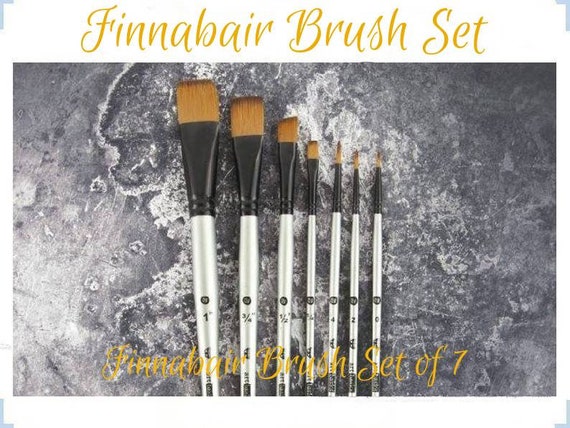 Finnabair Art Basics 7 Piece Artists Brush Set Soft Synthetic Art/detail  Brushes Prima Marketing Inc. 