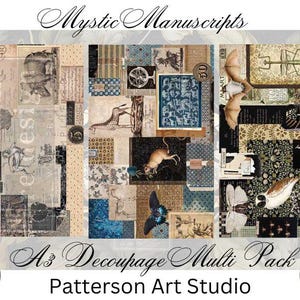 Mystic Manuscripts - New! -  Redesign with Prima Decoupage Fiber Multi Pack - Decor Art Paper - Three Sheets 19.5&quot;x30&quot; Each
