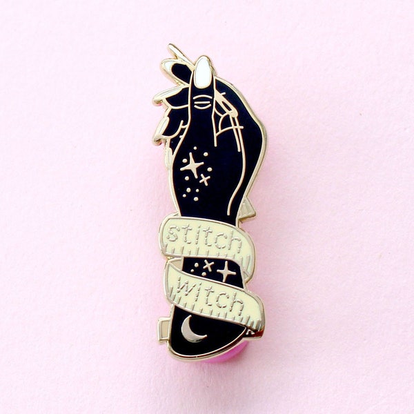 Stitch witch enamel pin Witch craft witch Crafty enamel pin Craft pin Sewing pin Gift for sewer Wicca gift Crafter Maker enamel pin Sewing