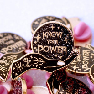Know your power enamel pin Feminist pin Feminist enamel Girl power Feminist witch pin Witchy pin Wicca Witch enamel Girl gang Magic pins