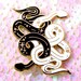 Black and white snake enamel pin Gothic pin Animal pin Reptile pin Witchy pin Occult Snake gift Constellation art Constellation snake Black