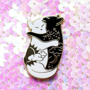 Day & Night Hugging Cat Enamel Pins