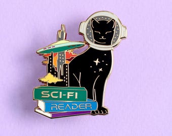 SciFi Cat Enamel Pin