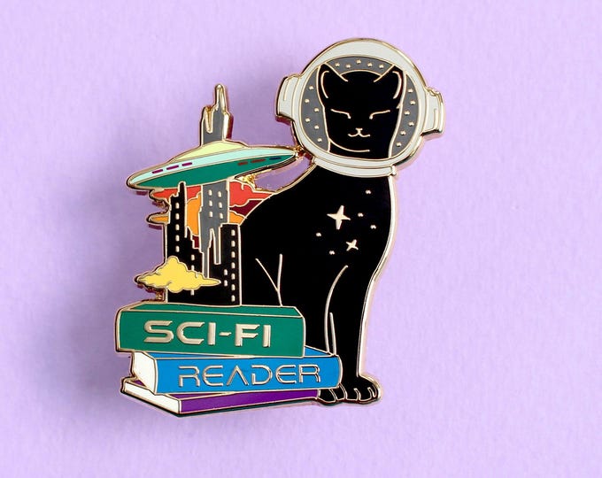 SciFi Cat Enamel Pin
