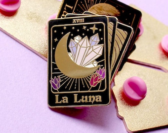 La Luna tarotkort emaljnål