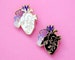 Anatomical heart enamel pin Romantic pin Romantic pin Heart pin Heart and flowers Anatomy pins Black heart pin Gothic pin Realistic heart 