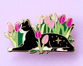 Tulip Cat Enamel Pin