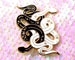 Black and white snake enamel pin Gothic pin Animal pin Reptile pin Witchy pin Occult Snake gift Constellation art Constellation snake Black 