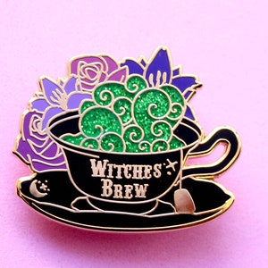 Witches brew enamel pin Potion enamel pin Witch enamel pin Witchy pin Halloween pin Halloween witch pin Witch brewing Witch potion Spooky image 1