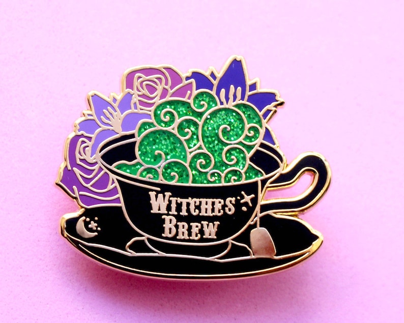 Witches brew enamel pin Potion enamel pin Witch enamel pin Witchy pin Halloween pin Halloween witch pin Witch brewing Witch potion Spooky image 1