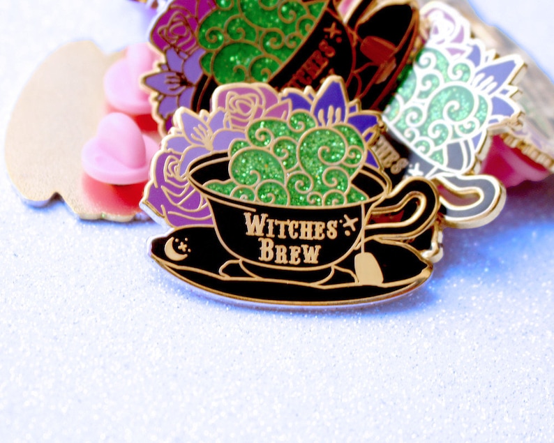 Witches brew enamel pin Potion enamel pin Witch enamel pin Witchy pin Halloween pin Halloween witch pin Witch brewing Witch potion Spooky image 2