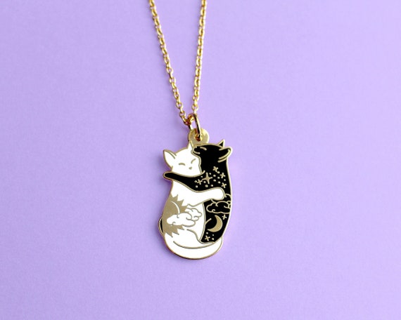 Scaredy Cat Halloween Black Kitty Enhancer Charm Necklace 18