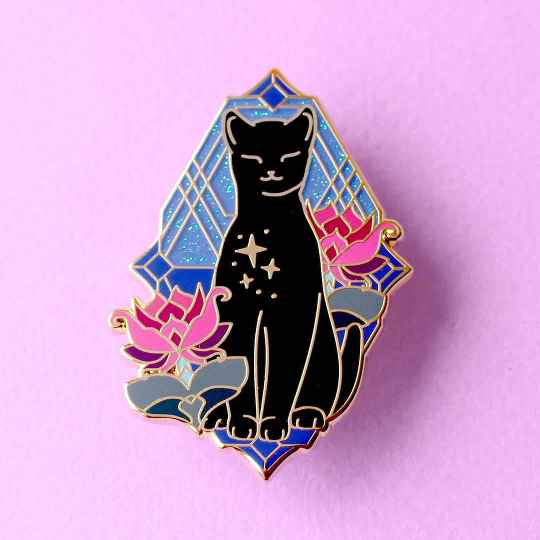 Lotus Cat Enamel Pin - Etsy Canada