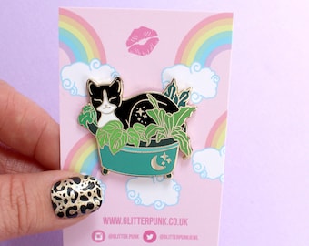 Plant Pot Cat Hard Enamel Pin