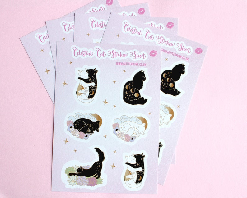 Cat sticker set Cat lover gift Stickers for journals Wedding invitations Bujo stickers Happy planner Sticker pack Sticker sheet Phone case 