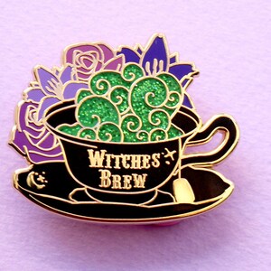 Witches brew enamel pin Potion enamel pin Witch enamel pin Witchy pin Halloween pin Halloween witch pin Witch brewing Witch potion Spooky image 3