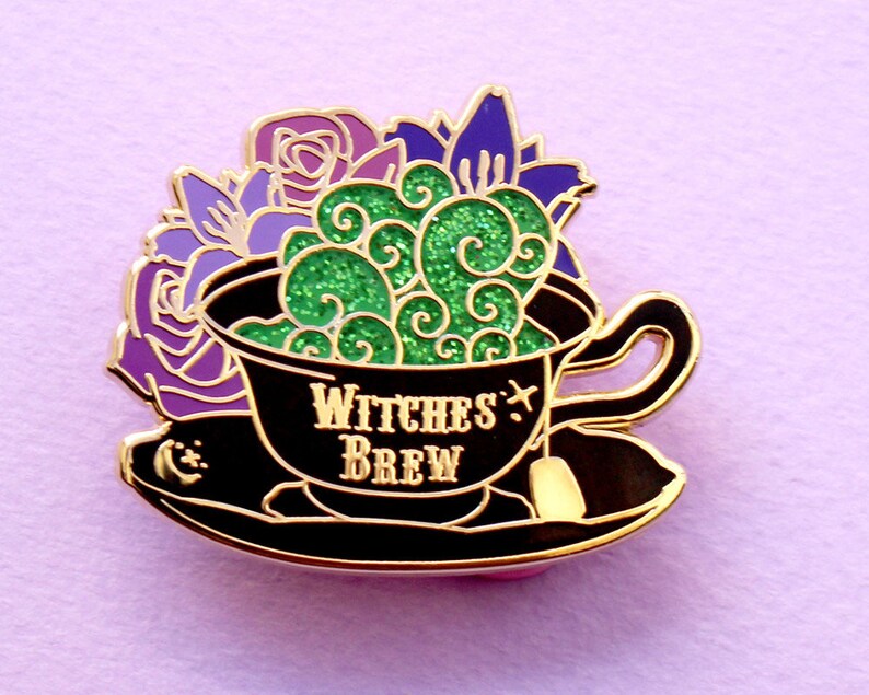 Witches brew enamel pin Potion enamel pin Witch enamel pin Witchy pin Halloween pin Halloween witch pin Witch brewing Witch potion Spooky image 3