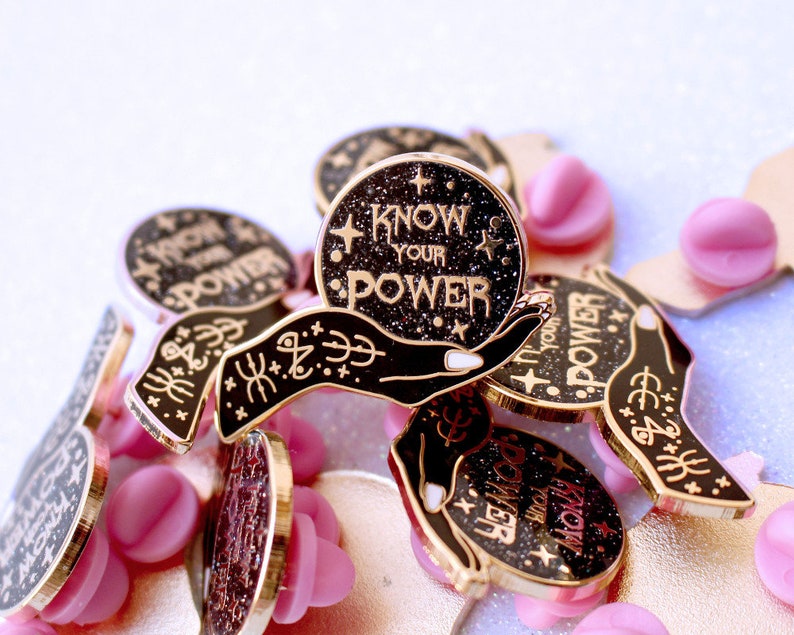 Know your power enamel pin Feminist pin Feminist enamel Girl image 0