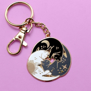 Trio of cats keychain