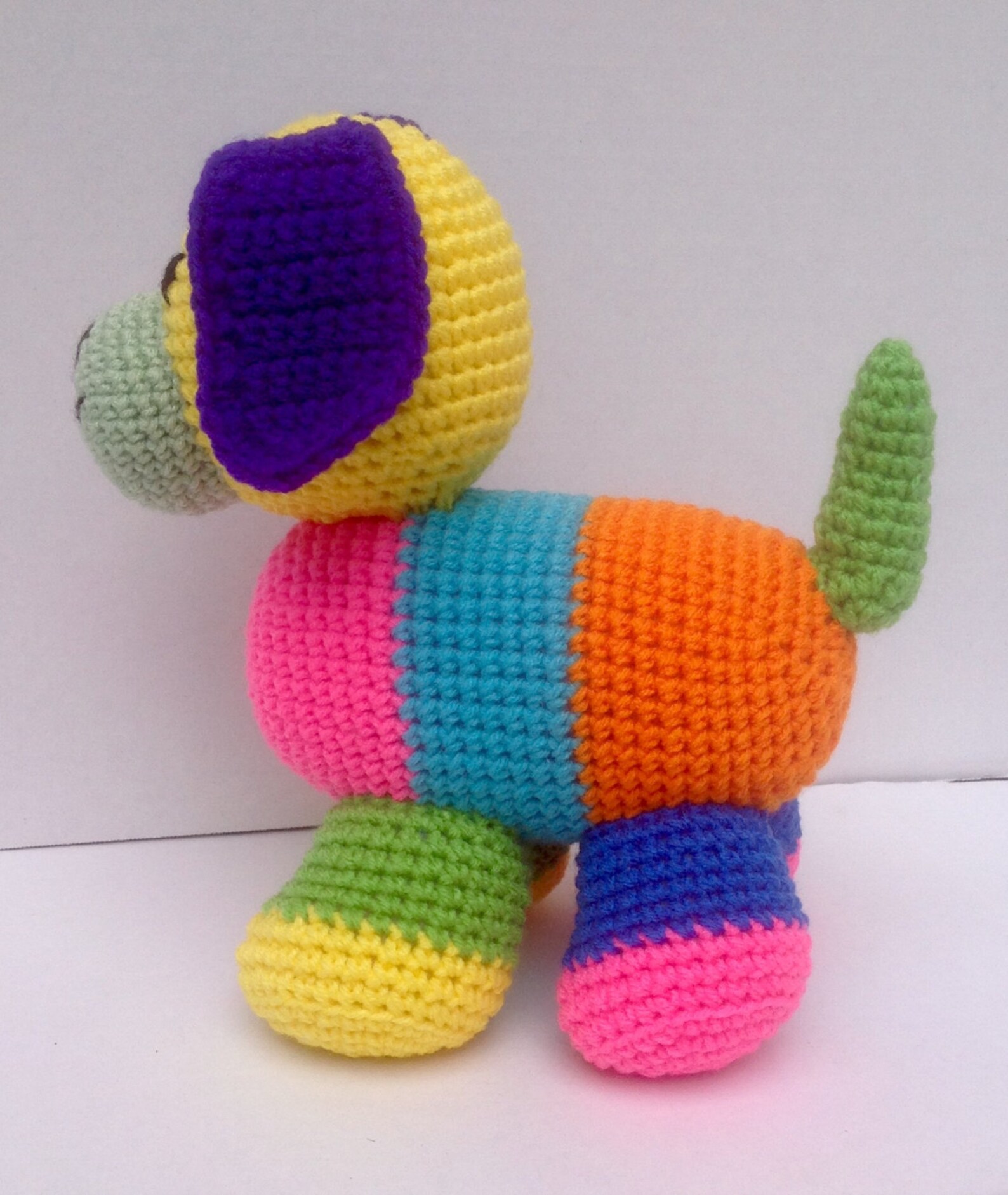 Patchwork Puppy Crocheted Stuffed Amigurumi Puppy Dog - Etsy