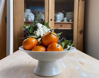 Beautiful vintage French ironstone compotier fruit bowl