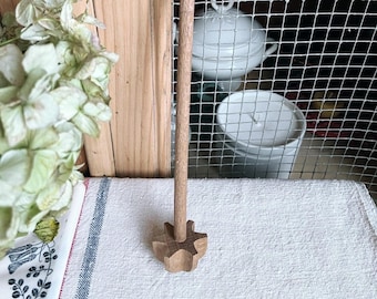 Vintage French wooden chocolate mixer