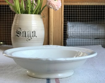 Beautiful antique ironstone Dutch off white dish_LDD