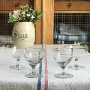 Lovely set of 4 vintage French sundae glasses image 1