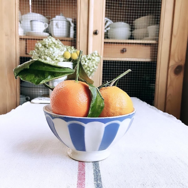 Beautiful vintage French rare find ironstone cafe au lait bowl