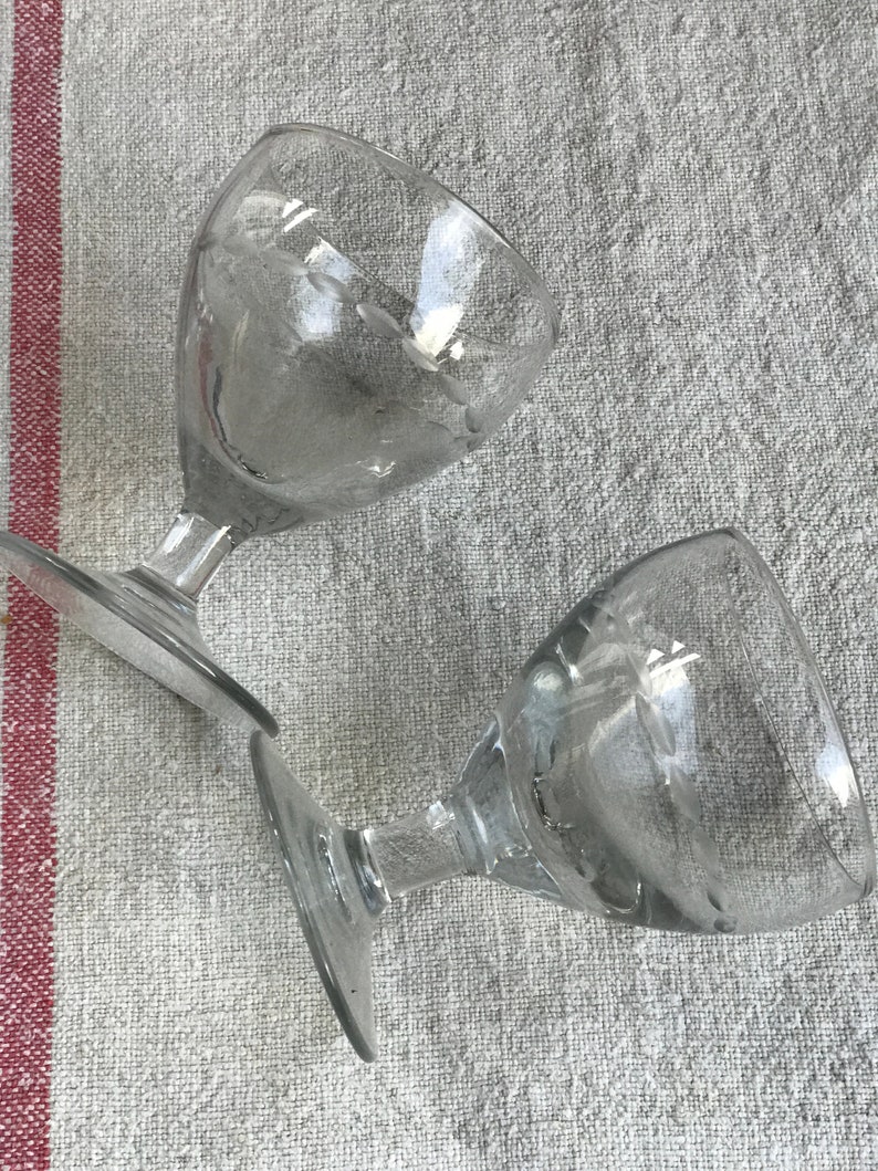 Lovely set of 4 vintage French sundae glasses image 6