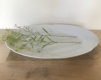 Beautiful pure white huge  vintage ironstone Germany dinner platter