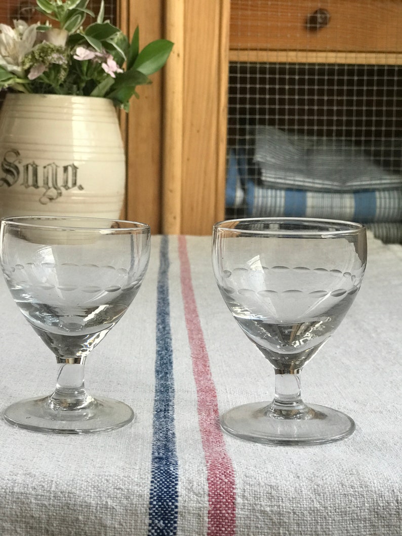 Lovely set of 4 vintage French sundae glasses image 4