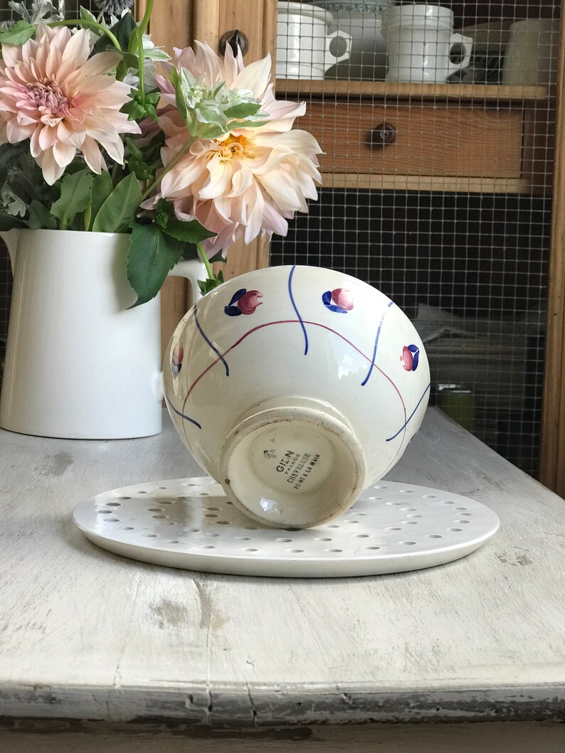 Lovely vintage French ironstone cafe au lait bowl image 2