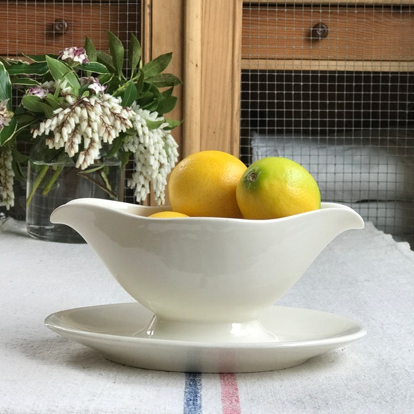 Beautiful vintage Dutch ironstone gravy boat- SGB