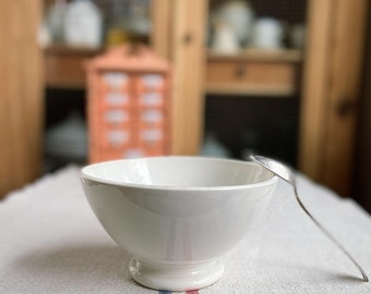 Beautiful vintage French ironstone cafe au lait bowl from a famous maker Digoin- BD1