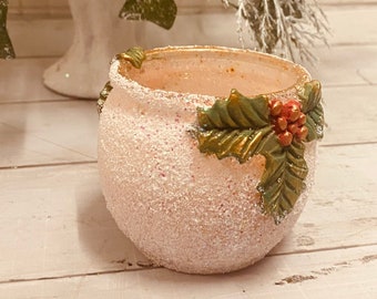 Bougie de houx de Noël faite à la main Parfum vanille Boîte décorative incluse