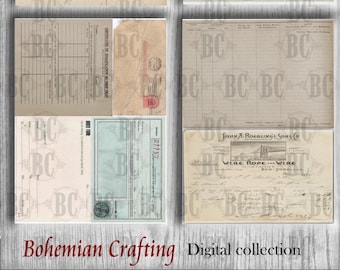 vintage Documents Ephemera Digital Télécharger Imprimable